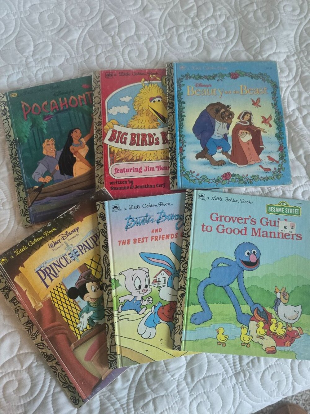 Bundle of 6 Vintage Little Golden Books – Disney & Sesame Street Classics